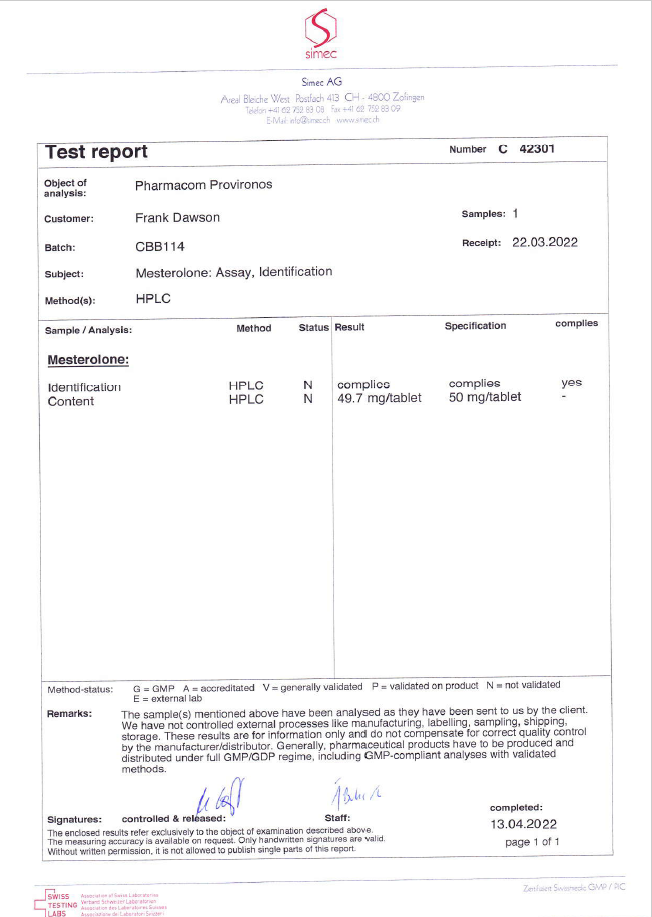 Proviron 50 mg/tableta