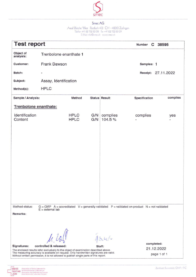 Enantato de trembolona 200 mg/ml