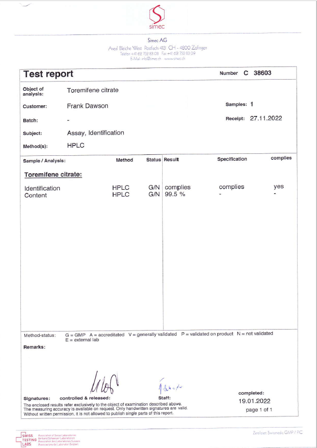 Tamoxifeno 20 mg/tableta