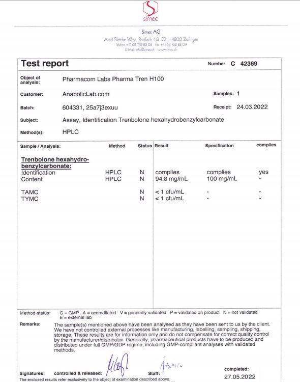 Trembolona hexahidro 100 mg/ml